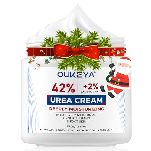 Urea Cream 42% plus Salicylic Acid 2% Net 350g for Dry Cracked Feet, Heels, Knees, Elbows, Hands Repair Treatment. Moisturizes and Removes Corns, Calluses, Dead Skin, and Softens Toenails