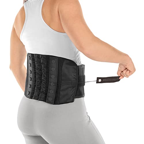 BraceAbility Lumbar Support Belt for Lower Back Pain - Corset Brace for Men and Women, Scoliosis, Sciatica, Spinal Stenosis, Herniated Disc Relief - FSA Eligible, Fits 28" - 60" Waist