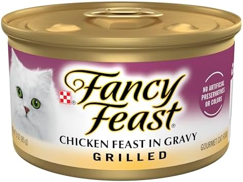 Purina Fancy Feast Grilled Wet Cat Food Chicken Feast in Wet Cat Food Gravy - (Pack of 24) 3 oz. Cans