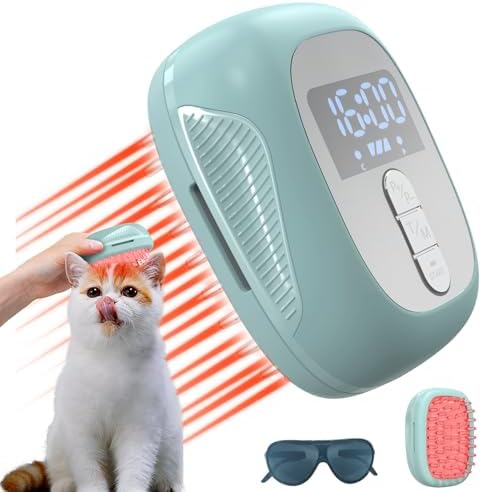 Dogs Cold Laser Therapy Brush Device, Red Light Therapy Vet Device for Arthritis Pain Relief, Cat Treatment Brush for Itchy, Irritated Skin, Allergy, Rashes, Safe and Painless Skin Care for Pets