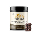 TERRA ORIGIN Collagen Protein Bone Broth Powder, Natural Collagen from Real Whole Food Sources with 17g Protein, for Hair, Skin, Nail and Joint Support, 20 Servings, Chocolate