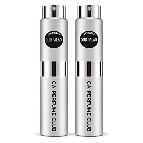 CA Perfume Impression of Oud Palao For Women & Men Replica Version Fragrance Dupes Concentrated Long Lasting Eau de Parfum Spray Refillable Atomizer Bottle 0.27 Fl Oz-X2