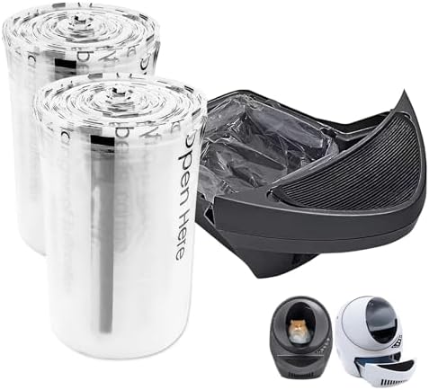 Replacement Waste Drawer Liners Compatible with Litter Bag Robot 3 4, 120 Count Waste Bags, 9-11 Gallons