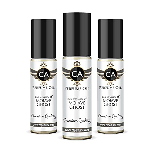 CA Perfume Impression of Mojave Ghost For Women & Men Replica Fragrance Body Oil Dupes Alcohol-Free Essential Aromatherapy Sample Travel Size Concentrated Long Lasting Attar Roll-On 0.3 Fl Oz-X3