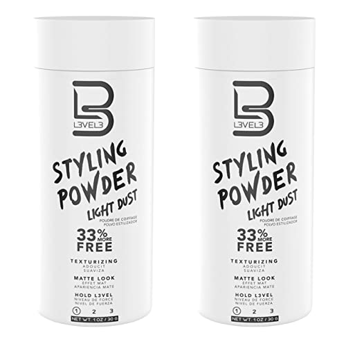L3 Level 3 Light Hold Styling Powder - Natural Matte Hairstyle - Texturizing and Volumizing