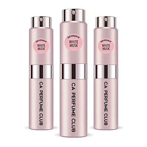 CA Perfume Impression of Emra White Musk For Women Fragrance Concentrated Long Lasting Eau de Parfum Spray Refillable Glass Atomizer Bottle 0.27 Fl Oz-X3