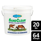 Farnam Sand Clear for Horses Natural Psyllium Crumbles, Veterinarian recommended to support the removal of sand & dirt from the ventral colon, 20 lbs., 64 scoops