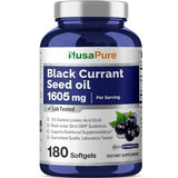 NusaPure Black Currant Oil 1605mg GLA 15% 180 Caps (Non-GMO, Gluten Free)