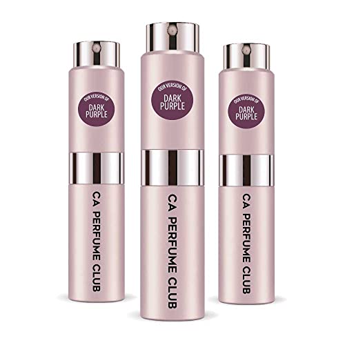 CA Perfume Impression of Dark Purple For Women Replica Version Fragrance Dupes Concentrated Long Lasting Eau de Parfum Spray Refillable Atomizer Bottle 0.27 Fl Oz-X3