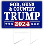 SignPro Trump Yard Sign | Trump for President 2024 Lawn Sign | God, Guns, & Country Trump Sign | 18" x 12" Corrugated Plastic Outdoor Weatherproof Yard Signs With H Stake | Double Sided