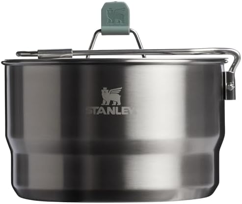 Stanley Wildfare Go 14-Piece Stainless Steel Prep & Cook Set | 1.65 qt Saucepan with Fold & Lock Handle | Bowls, Utensils, Cutting Board | Camping Essentials for Your Camp Kitchen | BPA-Free