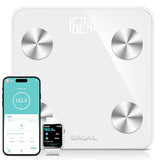 BAGAIL Smart Scale for Body Weight, Digital Bathroom Scale for BMI Weighing Body Fat, Body Composition Monitor Health Analyzer with Smartphone App, 400lbs/180KG - White