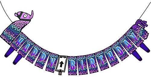 Gaming Birthday Party Banner Decorations, Video Games Happy Birthday Decorations Party Supplies Favors Gifts Party Decor