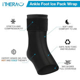 iTHERAU Ankle Ice Pack Wrap for Swelling, Plantar Fasciitis, Foot Pain Relief, Ankle Brace Gel Cold Packs for Injuries Reusable, Hot Cold Compress Therapy for Achilles,Tendonitis