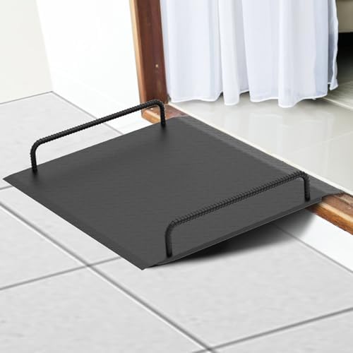 Door Threshold Ramp with Detachable Handles Fits for 2.0" to 9.0" Rise, Wheelchair Doorway Ramp for Scooters/Elderly/Walkers/Stairs(800 LBs Loading, 33.5" L*37.4" W, Alloy Iron, 40.0 LBs)