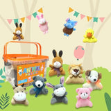 32Pcs Mini Plush Animals Toy Set Assortment Bulk Stuffed Keychain Party Favors for Kids Small Animals Decorations Toys Easter Carnival Prizes Christmas Birthday Goodie Bag Fillers