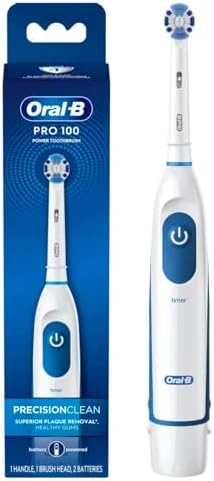 Oral-B Pro 100 Precision Clean, Battery Powered Electric Toothbrush, Blue and White