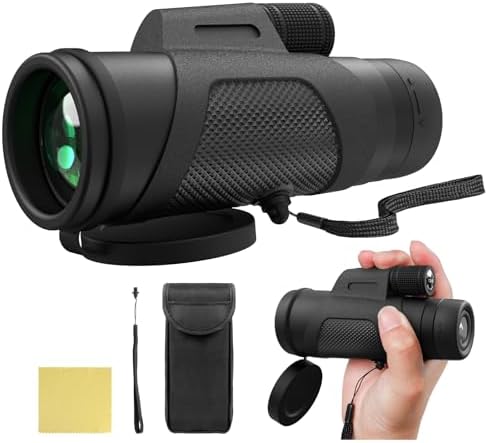 12x42 Monocular Telescope for Adults, High Powered HD Compact Monoculars Portable Handheld Telescope with BAK4 Prism FMC Lens for Hiking Bird Watching Camping Travel Concerts