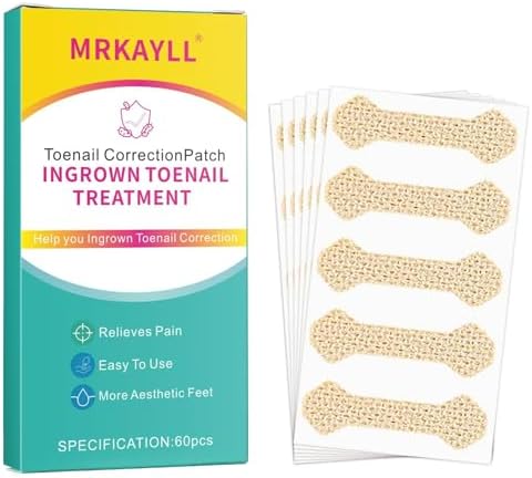Ingrown Toenail Treatment, 60Pcs Breathable Ingrown Toenail Strips,Painless Ingrown Toenail Tool, Professional Pedicure for Ingrown Toenail, Toenail Corrector Patch