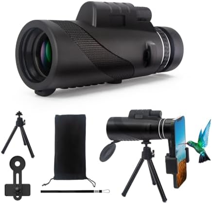 80X100 Monocular for Adults, Monocular Telescope High Definition with Smartphone Holder & Tripod, High Power Monoculars for Adults Watching Hunting Camping Travling Hiking