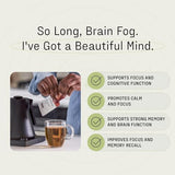Medterra, 30 Count, Beautiful Mind Focus & Brain Health Supplement with All Natural Lion’s Mane, Gotu Kola, Bacopa and L Theanine, Single Serve Chai Liquid Pouches, 30 Count.