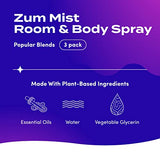 Zum Mist Room and Body Spray - Popular Blends - Frankincense and Myrrh, Sea Salt, Lavender-Lemon - 4 fl oz (3 Pack)