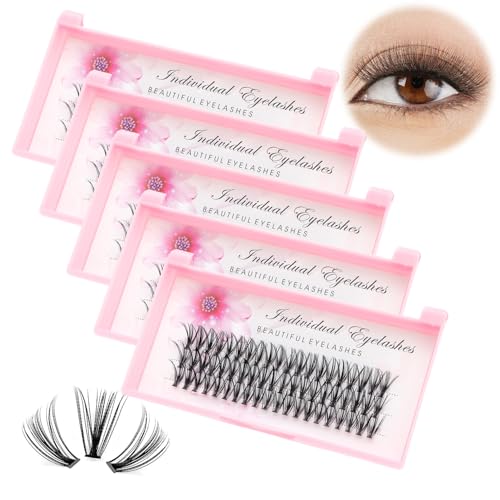 8/10/12/14/16/17/18/20mm 60pcs 20 Root Grafting Individual False Eyelashes Mink Natural Long Eye Lashes Cluster Extension Makeup Beauty Fake Eyelash (5Boxes-16mm)