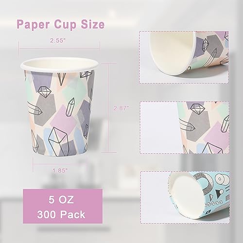 Lamosi 300 Pack 5 oz Paper Cups, Disposable Bathroom Cups, Small Colorful Mouthwash Cups, Espresso Cups, Mini Paper Cups for Parties, Picnics, Barbecues, Travel and Events