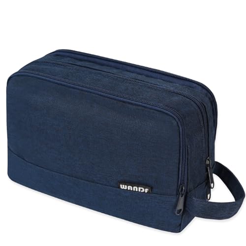 Toiletry Bag for Men Hanging Dopp Kit Water Resistant Shaving Bag Small Toiletry Bag for Traveling (Denim Pure Navy Blue)