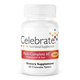Celebrate Vitamins Multi-Complete 60 Bariatric Multivitamin with Iron Chewable, with 60 mg of Iron, Tropical, for Sleeve Gastrectomy and Gastric Bypass Surgery Patients, 60 Count