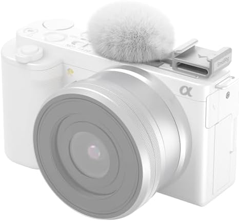 SmallRig Cold Shoe Adapter with Furry Windscreen (White) for Sony ZV-1 II/ZV-1 / ZV-1F / ZV-E1 / ZV-E10-4734