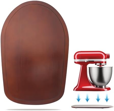 Mixer Slider Mat for Tilt Head Kitchen Aid 4.5-5 Qt Stand Mixer, Appliance sliding mat for kitchenaid Artisan 4.5-5 Qt, Kitchen Countertop Storage Accessories Moving Tray attachments (Dark Brown)