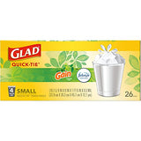 Glad Trash Bags, OdorShield Small Garbage Bags, Gain Original & Febreze, 4 Gal, 26 Count (Pack of 6)