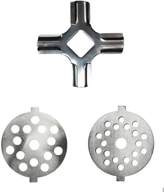 Univen Meat Grinder Blade and Disc Plate Set Compatible with KitchenAid FGA Food Grinder Attachment