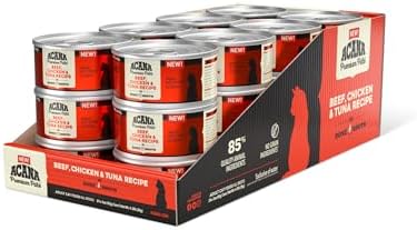 ACANA PREMIUM PATE Wet Cat Food, Beef, Chicken and Tuna Recipe in Bone Broth, 3oz (Case of 24)