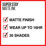 MAYBELLINE Super Stay Matte Ink Liquid Lipstick Makeup, Long Lasting High Impact Color, Up to 16H Wear, Seductress, Light Rosey Nude, 1 Count