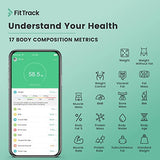 FitTrack Dara Smart BMI Digital Scale - Measure Weight and Body Fat - Most Accurate Bluetooth Glass Bathroom Scale (White)