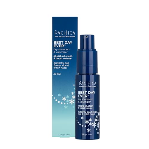 Pacifica Dry Shampoo Powder - Best Day Ever Waterless Shampoo & Instant Volumizer - adds Texture, Refreshes & Absorbs Oil, Non-Aerosol for Women of All Hair Types Natural & Vegan Dermatologist Tested