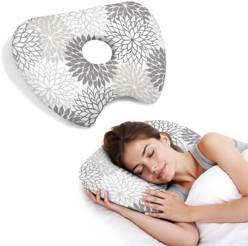 Ear Piercing Pillow for Side Sleepers Pillows with Holes for Ear Pain,Donut Pillow for Ear Side Sleeping Pillow for Adults CNH Ear Pain Relief Pressure Sores Ear Pillow with Hole in Center
