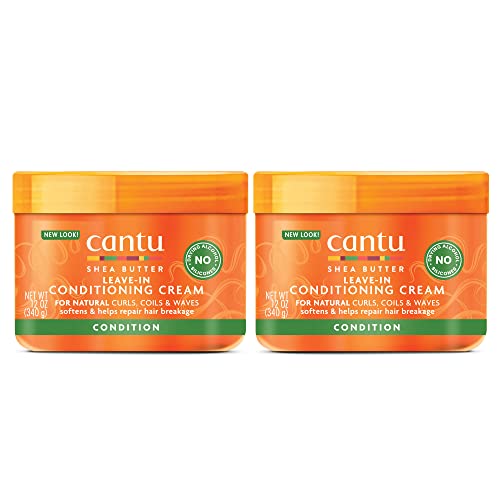 Cantu Leave-In Conditioning Cream for Natural Hair with Pure Shea Butter, 12 oz (Pack of 2)