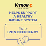 Vitron-C High Potency Iron Supplement, Immune Support, 125mg Vitamin C, 60 Count, Pack of 1