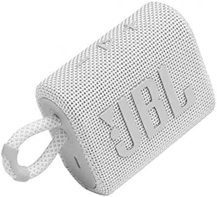 JBL Go 3 Portable Waterproof Wireless IP67 Dustproof Outdoor Bluetooth Speaker (White)