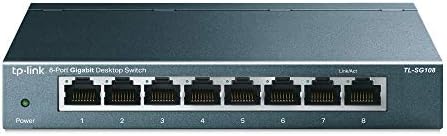 TP-Link 8 Port Gigabit Ethernet Network Switch | Ethernet Splitter | Sturdy Metal w/ Shielded Ports | Plug-and-Play | Traffic Optimization | Unmanaged (TL-SG108) (Renewed)