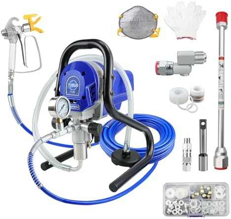 Airless Paint Sprayer 3000PSI 750W High Efficiency Airless Spraying Machine, Stand Power Painter with Paint Gun for DIY House, Wall, Fences Painting and Commercial Use