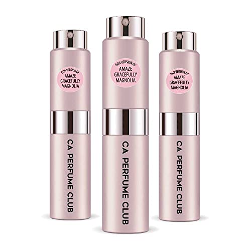 CA Perfume Impression of Emra Amazing Magnolia For Women Fragrance Concentrated Long Lasting Eau de Parfum Spray Refillable Glass Atomizer Bottle 0.27 Fl Oz-X3