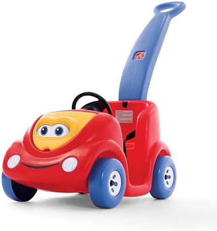 Step2 Push Around Buggy Kids Push Car, Ride On Toy, Stroller Substitute, Includes Seat Belt & Horn, Made of Durable Plastic, Max Weight 50 lbs., For Toddlers 1.5-4 Years Old, Red