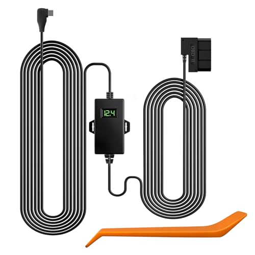 WOLFBOX USB C Hardwire Kit OBD, Hard Wire Car Charger Cable Kit 12V-24V to 5V, Avoid Dash Cam Battery Drain, Suitable for G840S/G930/G840H/G850/G900/G900PRO/G850PRO/X5/i07/i17 Mirror Dash Cam