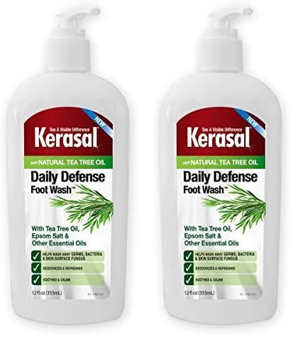 Kerasal Daily Defense Foot Wash Daily Cleanser for Feet, 12 Ounce (Pack of 2)