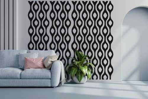 Mainstays Thermal Wave Abstract Wall Decal - Mid Century Modern Retro 70s Decor
