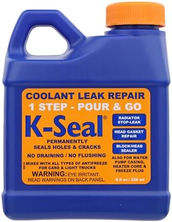 K-Seal ST5501 Multi-Purpose One Step Permanent Coolant Leak Repair, 8oz, Pour and Go, Mixes with All Antifreeze, No Flushing Required
